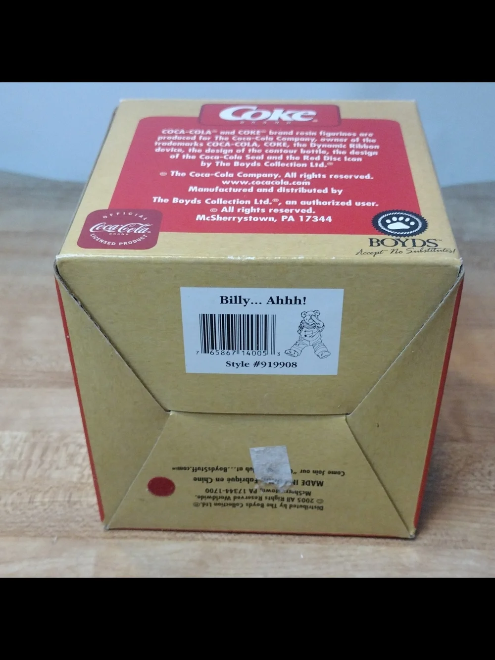 Boyds Bears Coca Cola Billy Ahhh 919904 First Edition 1E Crossover Boxed Mint